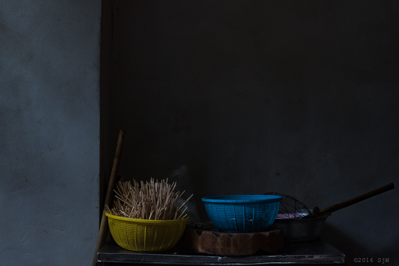 Bangkok wall in shadow